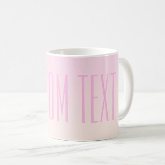 Pink bis Peach Sunset Ombre mit anpassbarem Text Kaffeetasse (VorderseiteRechts)