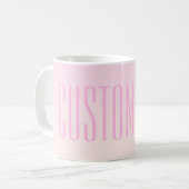Pink bis Peach Sunset Ombre mit anpassbarem Text Kaffeetasse (Vorderseite Links)
