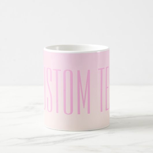 Pink bis Peach Sunset Ombre mit anpassbarem Text Kaffeetasse (Mittel)