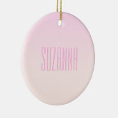 Pink bis Peach Sunset Ombre mit anpassbarem Text Keramik Ornament (Rechts)