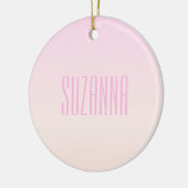 Pink bis Peach Sunset Ombre mit anpassbarem Text Keramik Ornament (Links)