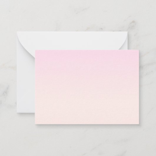 Pink bis Peach Sunset Ombre mit anpassbarem Text Mitteilungskarte (Rückseite)
