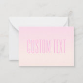 Pink bis Peach Sunset Ombre mit anpassbarem Text Mitteilungskarte (Vorderseite)