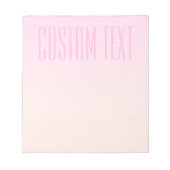 Pink bis Peach Sunset Ombre mit anpassbarem Text Notizblock (Vorderseite)