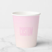 Pink bis Peach Sunset Ombre mit anpassbarem Text Pappbecher (Rückseite)