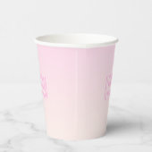 Pink bis Peach Sunset Ombre mit anpassbarem Text Pappbecher (Rechts)