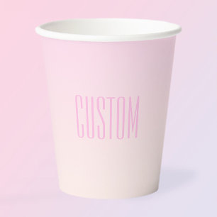 Pink bis Peach Sunset Ombre mit anpassbarem Text Pappbecher