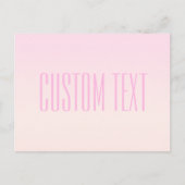 Pink bis Peach Sunset Ombre mit anpassbarem Text Postkarte (Vorderseite)