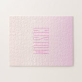 Pink bis Peach Sunset Ombre mit anpassbarem Text Puzzle (Horizontal)