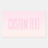 Pink bis Peach Sunset Ombre mit anpassbarem Text Rechteckiger Aufkleber (Vorderseite)