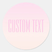 Pink bis Peach Sunset Ombre mit anpassbarem Text Runder Aufkleber (Vorderseite)
