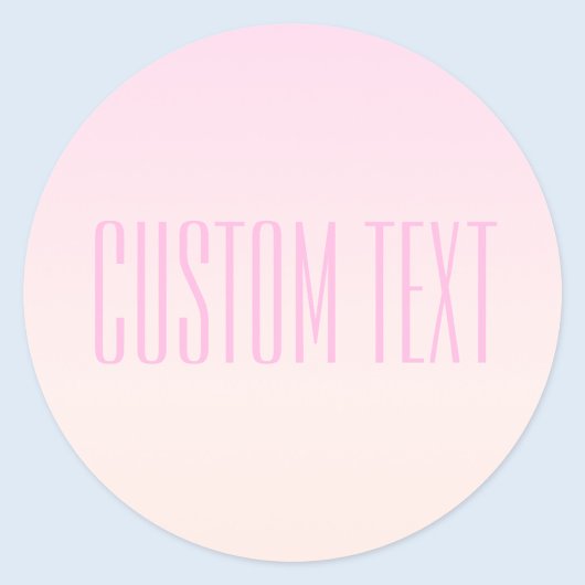 Pink bis Peach Sunset Ombre mit anpassbarem Text Runder Aufkleber