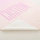 Pink bis Peach Sunset Ombre mit anpassbarem Text Sherpadecke (3/4)