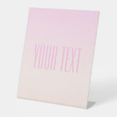 Pink bis Peach Sunset Ombre mit anpassbarem Text Sockelschild (Vorderseite)