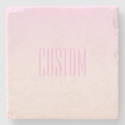 Pink bis Peach Sunset Ombre mit anpassbarem Text Steinuntersetzer (Vorderseite)