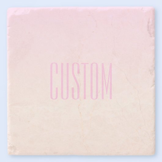 Pink bis Peach Sunset Ombre mit anpassbarem Text Steinuntersetzer