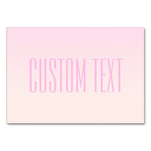 Pink bis Peach Sunset Ombre mit anpassbarem Text Tischnummer (Vorderseite)