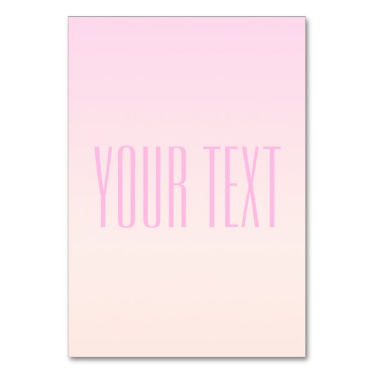 Pink bis Peach Sunset Ombre mit anpassbarem Text Tischnummer (Vorderseite)