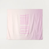 Pink bis Peach Sunset Ombre mit anpassbarem Text Wandteppich (Vorderseite (Horizontal))