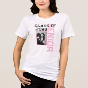 Pink & Black 1 Foto Absolvent Klasse 2026 Tri-Blend Shirt