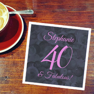 Pink Black 40 und fabelhafte Geburtstagsparty Serviette