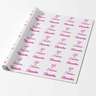 Pink Black 50 & Fabulous 50. Geburtstag Geschenkpapier