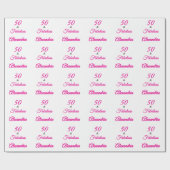 Pink Black 50 & Fabulous 50th  Birthday  Geschenkpapier (Flach)