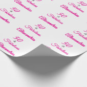 Pink Black 50 & Fabulous 50th  Birthday  Geschenkpapier (Ecke)