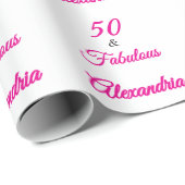 Pink Black 50 & Fabulous 50th Birthday Geschenkpapier (Rolleneckpunkt)
