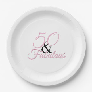 Pink Black 50 und fabelhafte Geburtstagsfeier Pappteller