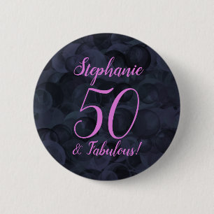 Pink Black 50 und fabelhafte Geburtstagsparty Button