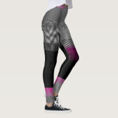 Pink Black and Gray Streifen abstrakt Leggings (Rechts)