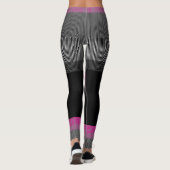 Pink Black and Gray Streifen abstrakt Leggings (Rückseite)