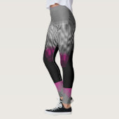 Pink Black and Gray Streifen abstrakt Leggings (Links)