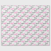 Pink Black and Gray Sunglasses Wrapping Paper Geschenkpapier (Flach)