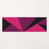Pink Black And Purple Triangle Color Blocks & Name Yogamatte (Vorderseite (Horizontal))