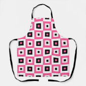Pink Black and White Checkered Squares Pattern Schürze (Vorderseite)
