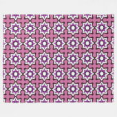 Pink, black and white geometric mandala fleecedecke (Vorderseite (Horizontal))