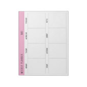 Pink, Black and White, Weekly Planner, Notizblock (Rotiert)