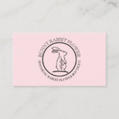 Pink Black Animal Blume Circle Frame Rabbit Visitenkarte (Vorderseite)