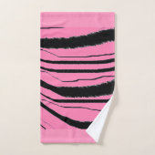 Pink Black Animal Print Geschenk Badetuch Set (Handtuch)
