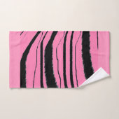 Pink Black Animal Print Geschenk Badetuch Set (Handtuch)