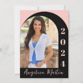 Pink Black Arch Foto Class of 2024 Abschluss (Vorderseite)