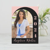 Pink Black Arch Foto Class of 2024 Abschluss (Stehend Vorderseite)