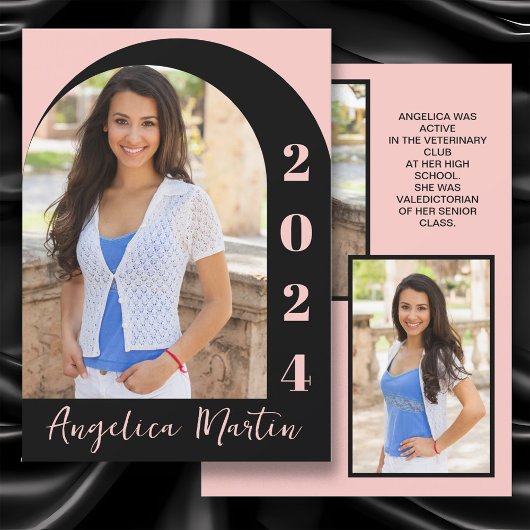 Pink Black Arch Foto Class of 2024 Abschluss