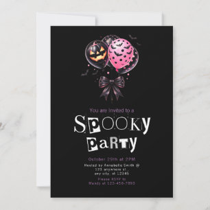 Pink Black Balloons Modernes Minimalistisches Hall Einladung