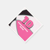 Pink Black Basketball Girls Sportfest Serviette (Ecke)