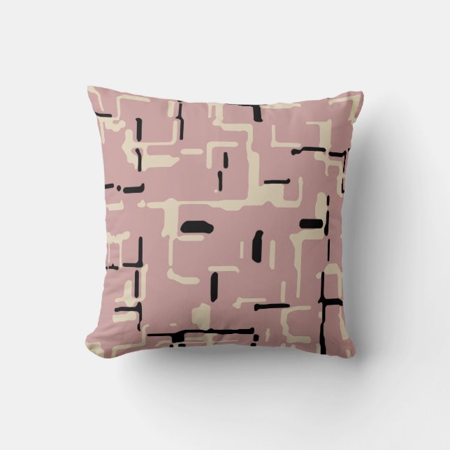 Pink Black Beige Moderne Kissen (Vorderseite)