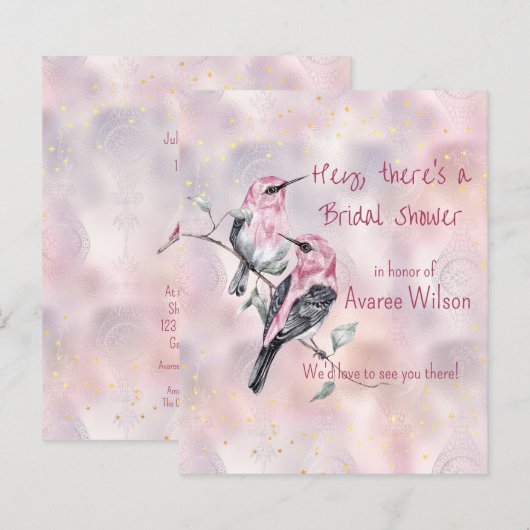 Pink Black Birds Brautparty (Vorne/Hinten)