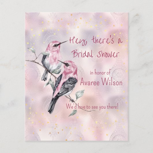 Pink Black Birds Brautparty (Vorderseite)